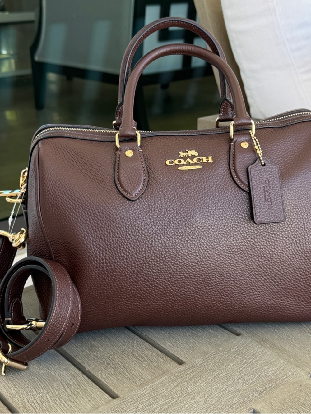 NWT Coach Rowan Large Satchel Bag in Maple CES11 - Picture 12 of 16